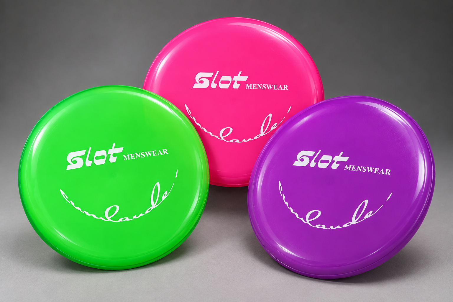 Slot Menswear Cum Laude branded promotional frisbees